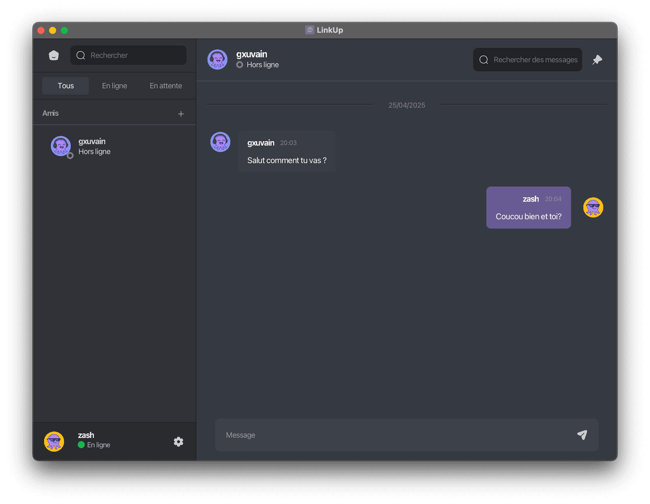 LinkUp Chat Interface